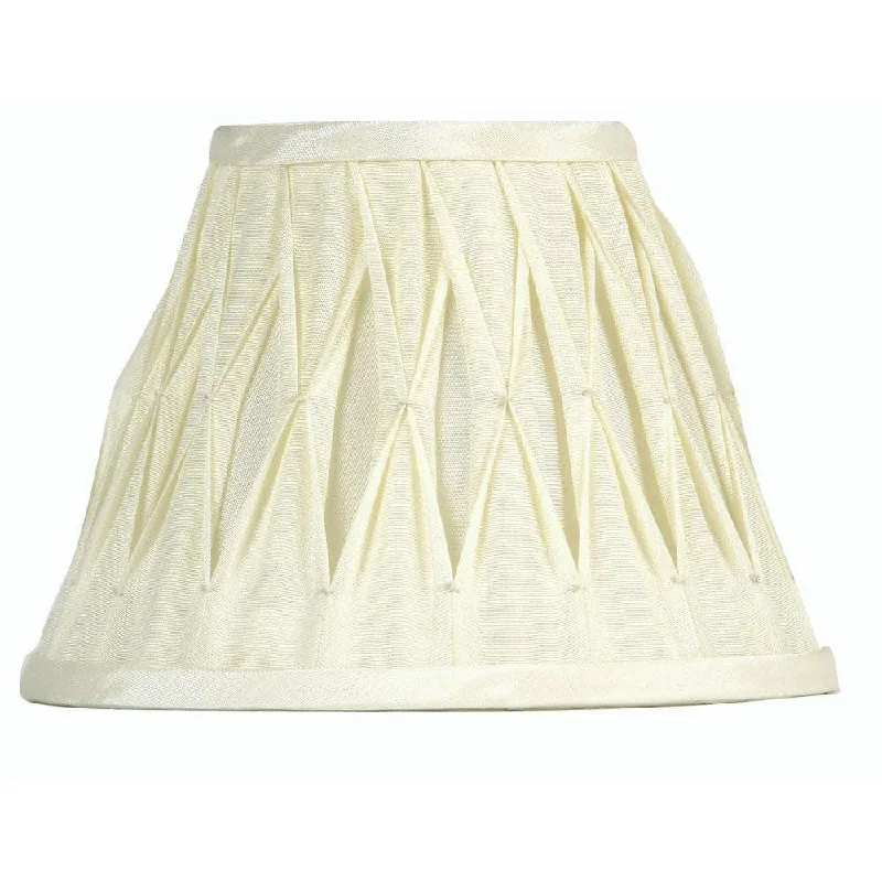 Oaks Lighting 16" Pinched Pleat Ivory Faux Silk Lamp Shade