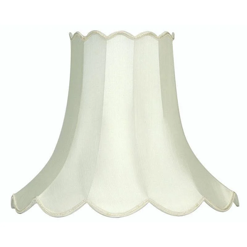 Oaks Lighting 16" Scalloped Ivory Faux Silk Lamp Shade