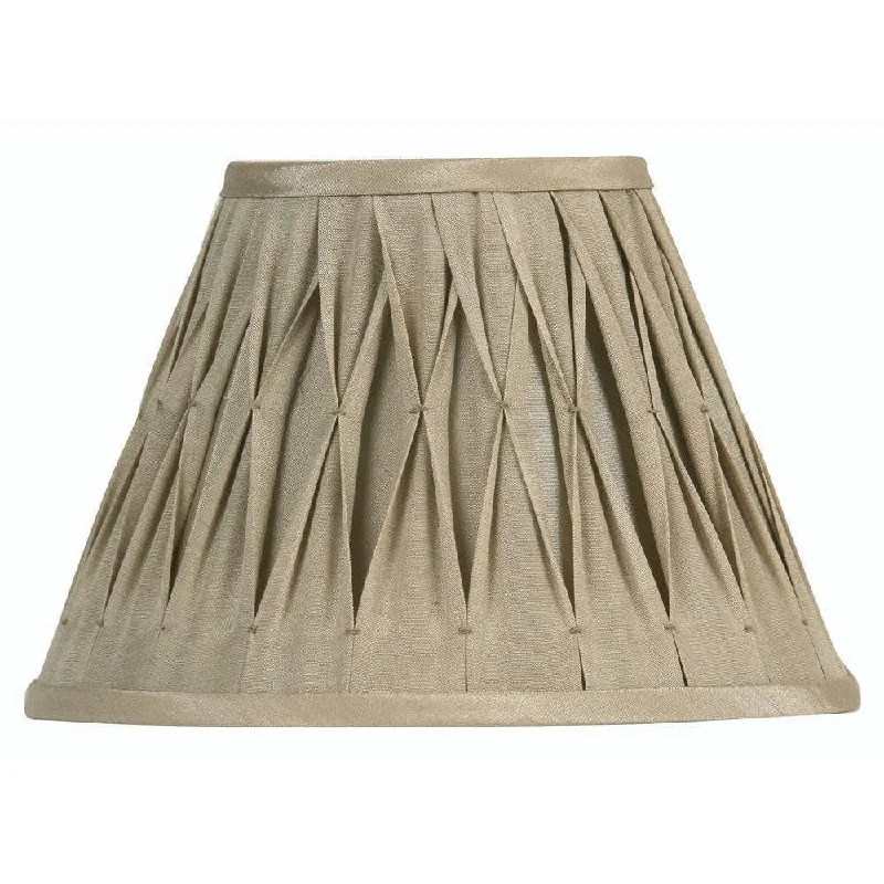 Oaks Lighting 16" Pinched Pleat Sand Faux Silk Lamp Shade