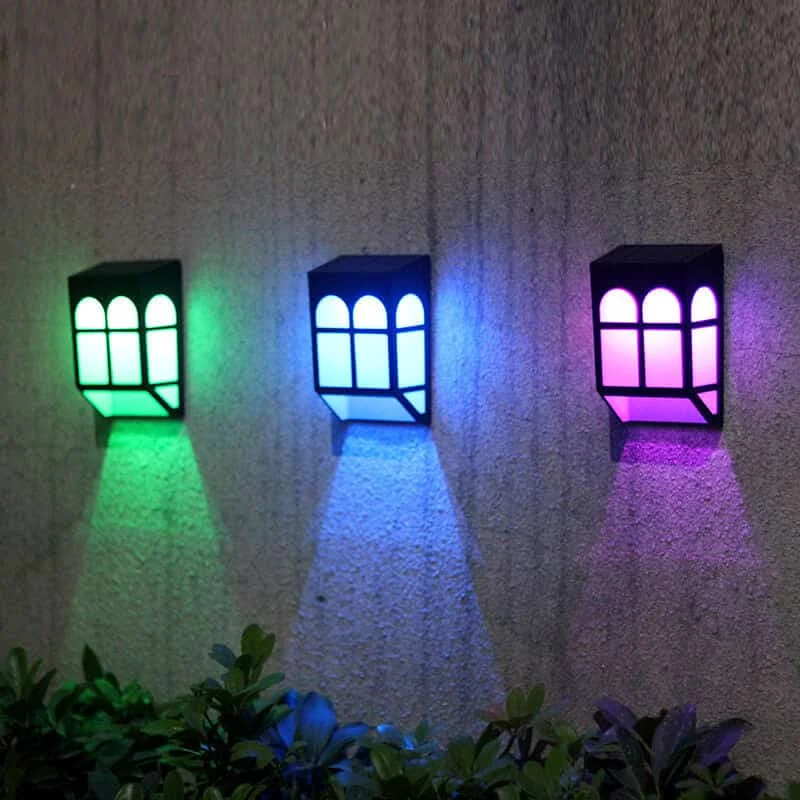 LED Solar Deck Lights Solar Powered Fence Lights Solar Lights Outdoor Waterproof Decorative for Front Door,Back Yard,Railing,Warm/Color Changing