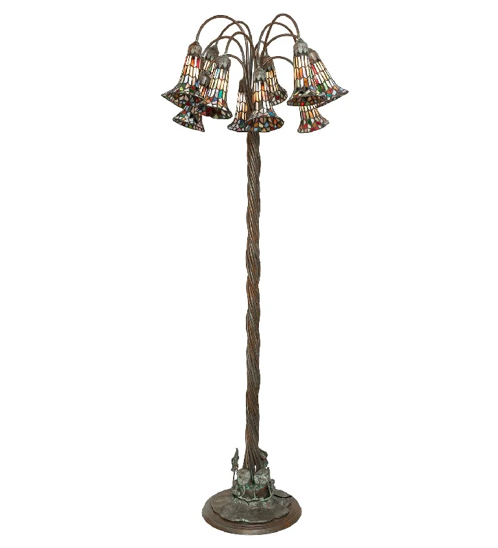 Stained Glass Pond Lily 12 Light Floor Lamp