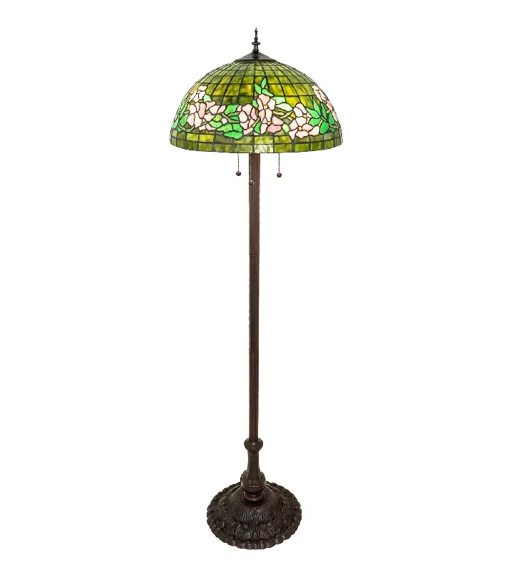 Tiffany Banded Dogwood Three Light Floor Lamp