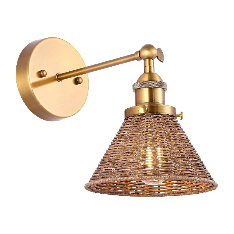 Traditional 1-Light Golden Wall Light